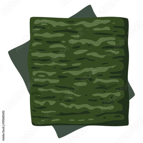 Vector illustration of nori dried seaweed sheets isolated object suitable for sushi food ingredients asian cuisine packaging and nutrition graphics