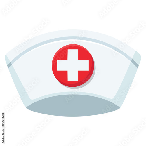Vector illustration of nurse cap isolated object ideal for healthcare nursing medical uniform hospital and clinical education design usage