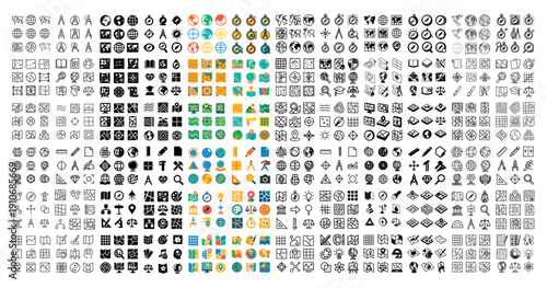 Variety of essential app icons collection