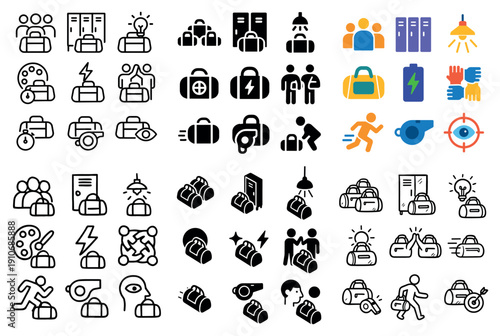 Business and teamwork icon set collection
