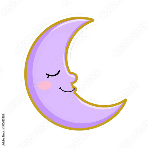 Sleeping Moon Vector Icon