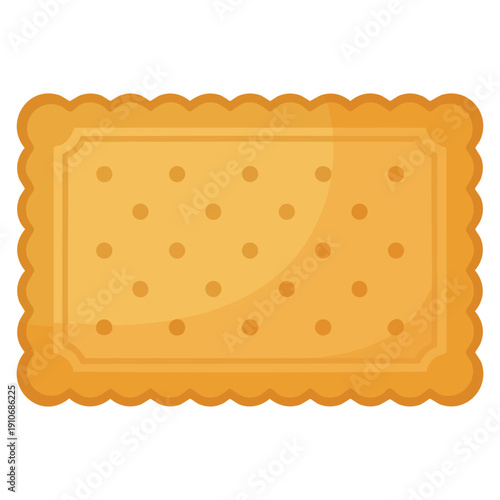 Vector illustration of rectangle cracker biscuit isolated object ideal for snack food bakery packaging menu visuals advertising and edible product design