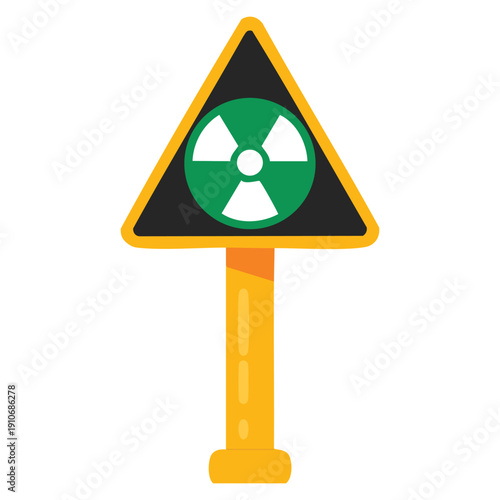 Vector illustration of road radioactive symbol designed for safety warning hazard awareness industrial danger and caution signage graphics