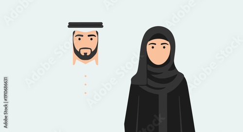 Middle Eastern man and woman in traditional clothing.