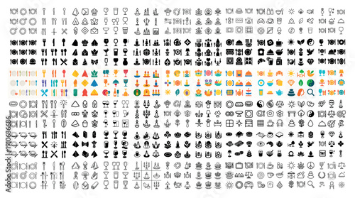 Diverse food and drink icons collection