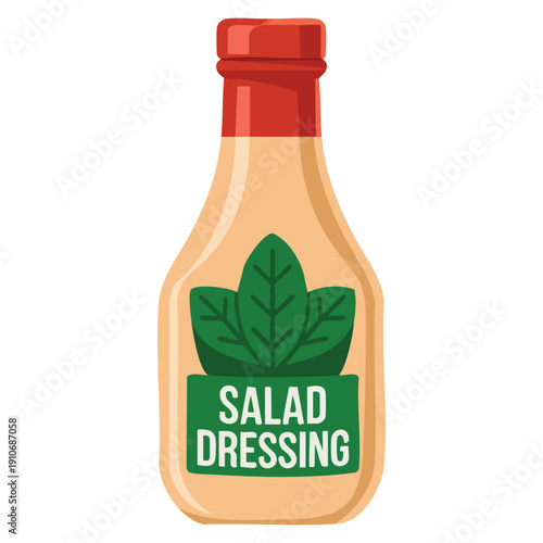 Vector illustration of salad dressing bottle isolated clean food graphic perfect for culinary concepts kitchen packaging healthy eating and recipe visuals
