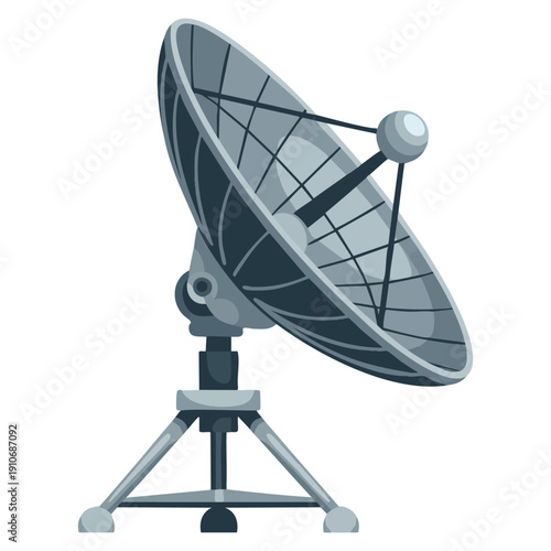 Принти на полотні Vector illustration of satellite dish parabolic antenna isolated clean tech grap