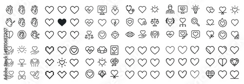 Heart and health symbols collection