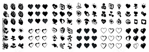 Heart and love icon collection