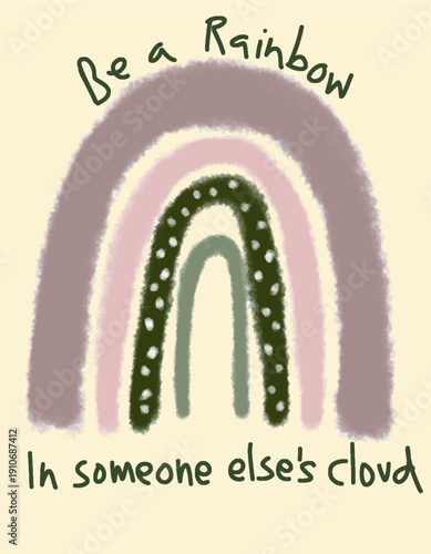 Inspirational Hand-Drawn Rainbow Quote