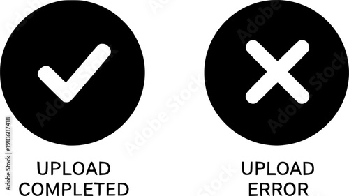 upload error and upload completed web ui design

