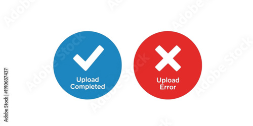 upload error and upload completed web ui design
