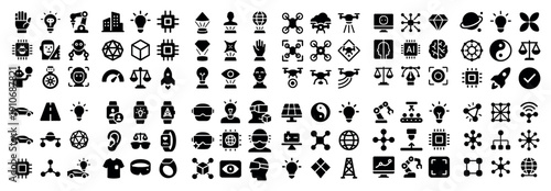 Tech and drone icons collection