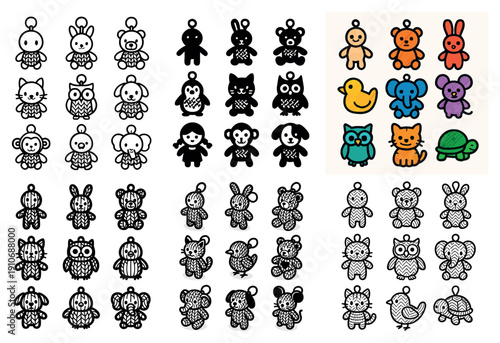 Cute animal keychain designs collection