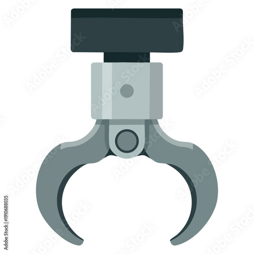 Vector illustration robotic claw in flat clipart style ideal for futuristic automation robotics machinery and engineering creative projects
