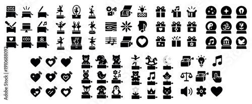 Black coffee vector icon set