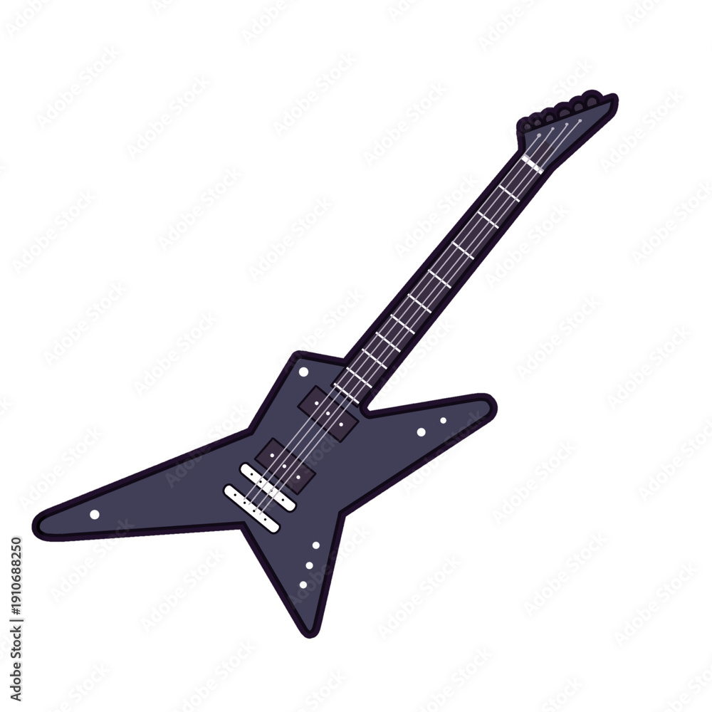 Obraz premium Flat Style Electric Guitar Illustration for Music Concept