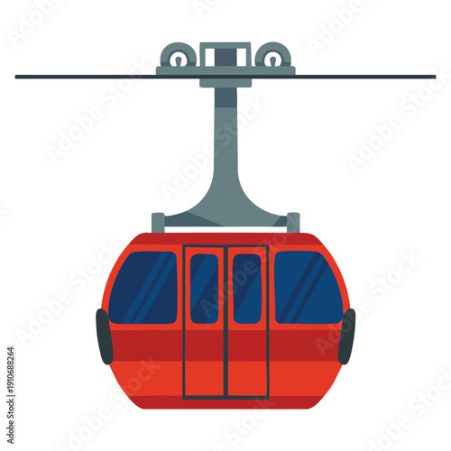Vector illustration ski lift flat clipart perfect for skiing winter resort tourism mountain transport background graphics and outdoor adventure themed artwork