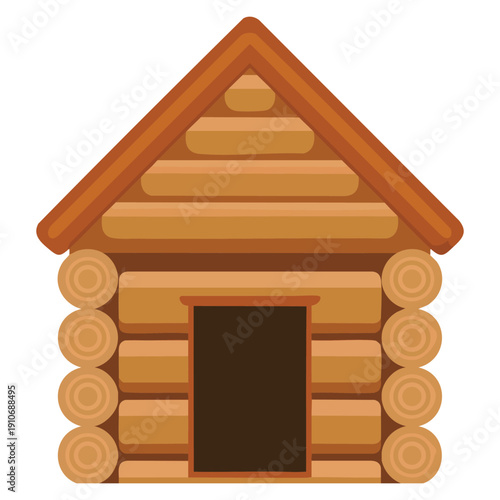 Vector illustration wooden cabin flat clipart ideal for travel nature tourism rural housing background designs outdoor lifestyle and scenic landscape themed artwork