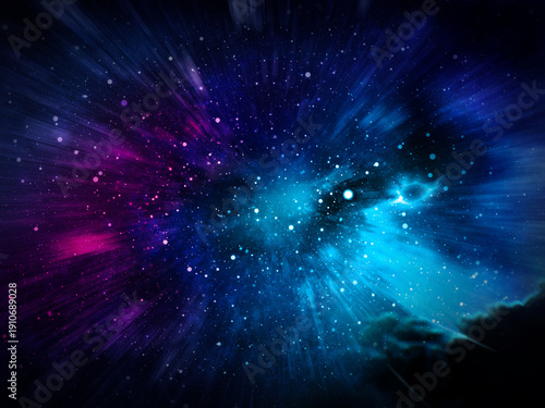 Universal scenery with star dust nebula and abstract dark colors