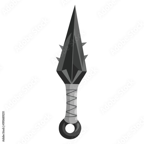 Vector isolated illustration of kunai knife ninja weapon suitable for martial arts fantasy combat japanese culture tattoo and action themed creative artwork