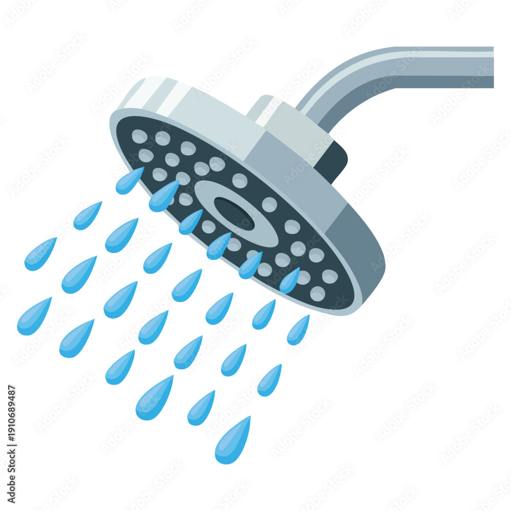 Obraz premium Vector isolated illustration of shower head suitable for bathroom plumbing hygiene water supply and home interior graphics
