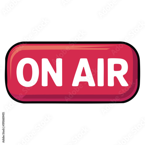 Vector isolated illustration of on air sign ideal for media broadcasting radio television studio signage and live transmission themed creative artwork