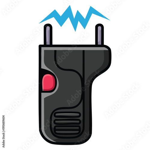 Vector isolated illustration of stun gun ideal for security device visuals law enforcement equipment and personal safety awareness themed artwork