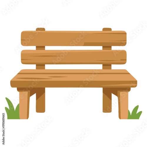 Vector isolated illustration of wooden bench suitable for garden furniture park seating landscape design outdoor decor and natural environment themed creative visuals