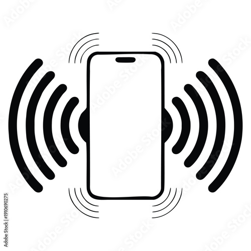 Vibrating phone icon vector illustration suitable for notification alert smartphone vibration mode call message UI interface and mobile communication designs