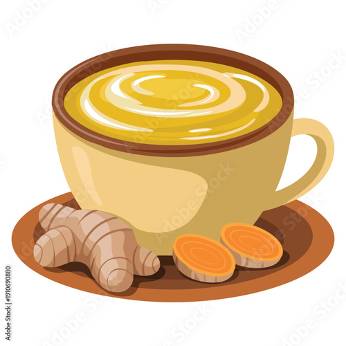 Wedang bandrek susu traditional drink from West Java illustration highlighting cultural beverage heritage warm drink concept suitable for menu poster and culinary designs