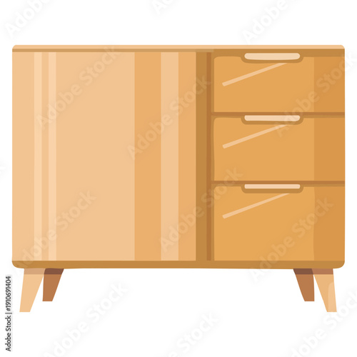 Wood wardrobe cabinet illustration concept showing furniture storage design suitable for home interior organization bedroom furniture visuals and modern household decor themed artwork