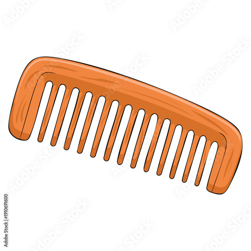 Wooden comb vector isolated illustration suitable for grooming hair care natural beauty accessories barber tools and eco friendly lifestyle designs