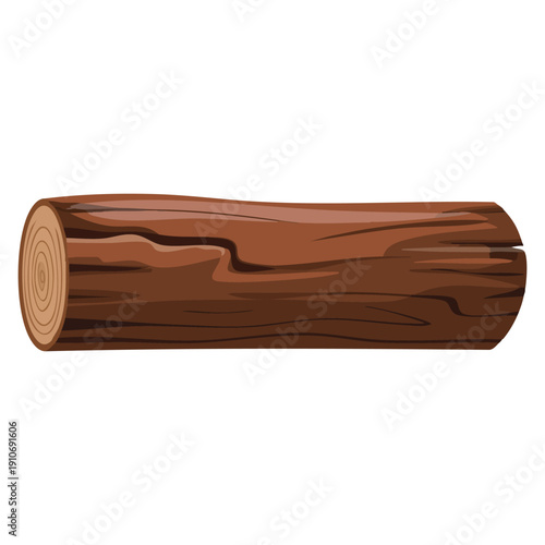 Wooden log vector illustration isolated design element suitable for nature forest camping firewood rural landscape eco concept and natural material themed artwork