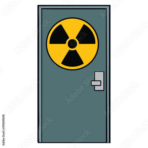 Xray room door icon in flat vector style for hospital examination operating imaging medical diagnostics radiology department and healthcare design projects