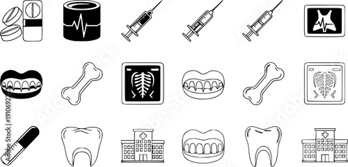 Surgical scalpel instrument for medical surgery and sterile precision hospital procedure – Black Vector Illustration