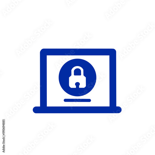 [Security Icons – Authentication & Access] Secure Login Laptop Icon / セキュアログインノートパソコンアイコン
