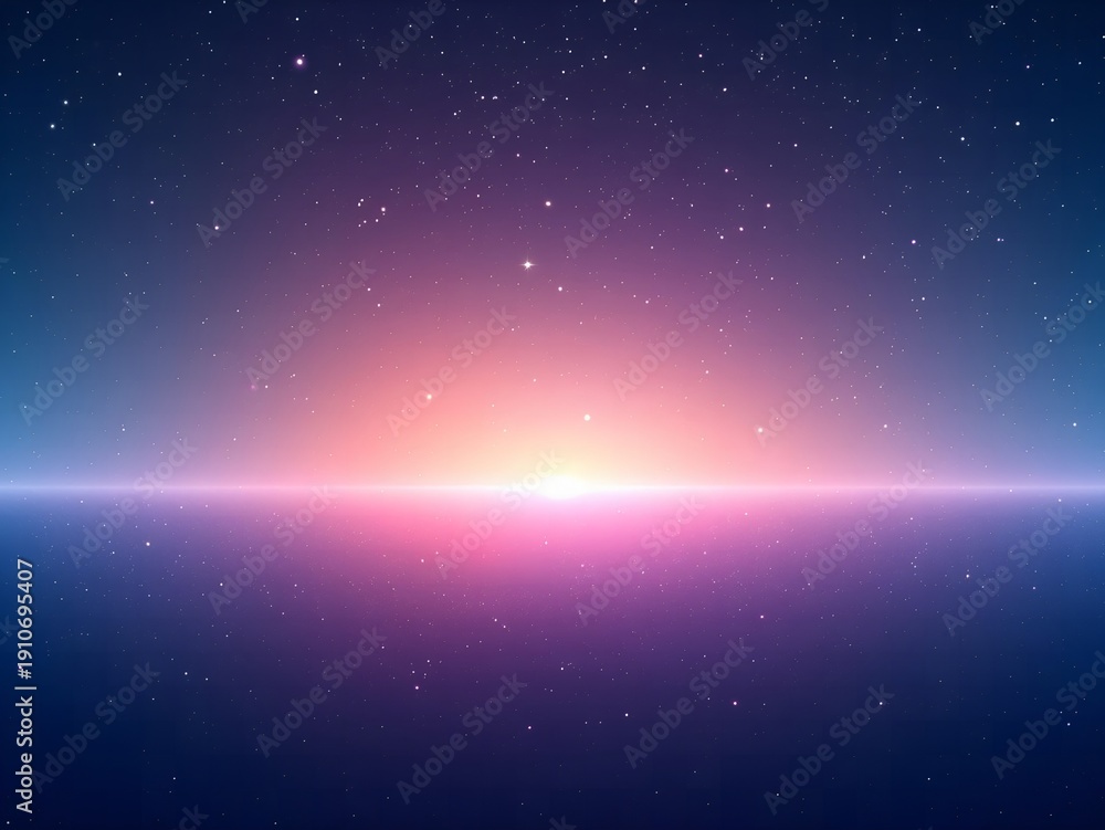 Fototapeta premium Vibrant Sunrise over Earth's Horizon in Deep Space with Stars and Cosmic Glow