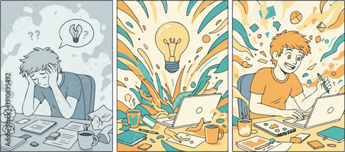 Creative Breakthrough Moment Overcoming Artist Block Innovation and Inspiration Flow