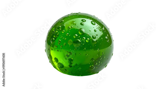 Wallpaper Mural Spherical object, transparent green with internal bubbles, isolated on black background Torontodigital.ca