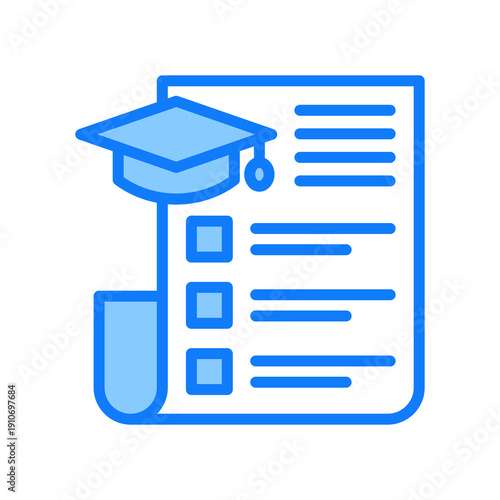 Syllabus blue icon  Vector Illustration  