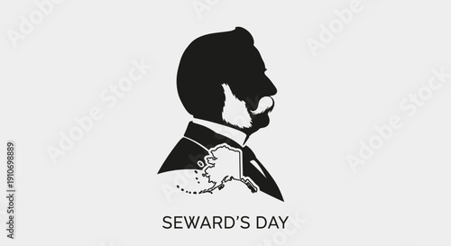 Silhouette of a man with beard and mustache.