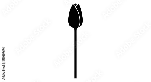 Black Silhouette of a Tulip.