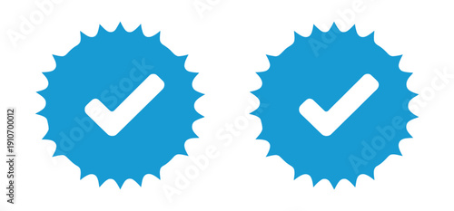 Blue check mark icon in circle representing completed tasks, approval, and positive confirmation for apps and websites
