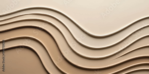 An abstract brown vector background featuring dynamic wavy lines and a 3d curve pattern creates an artistic business banner illustration with a textured light design and blue style backdrop