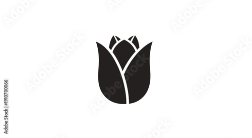 Simple black flower icon on white background.