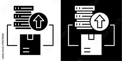 Database Logistic Icon Set White Glyph Style Collection