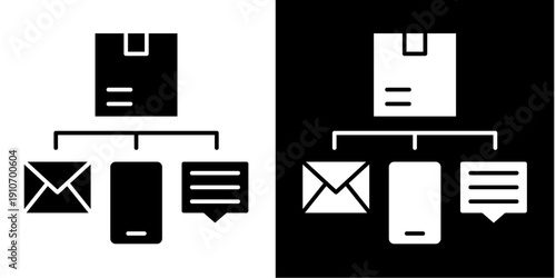 Delivery Notifications Icon Set White Glyph Style Collection