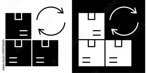 Cargo Exchange Icon Set White Glyph Style Collection