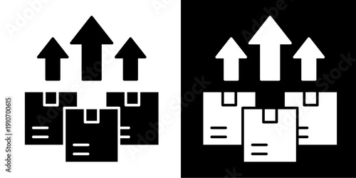 Shipment Growth Icon Set White Glyph Style Collection